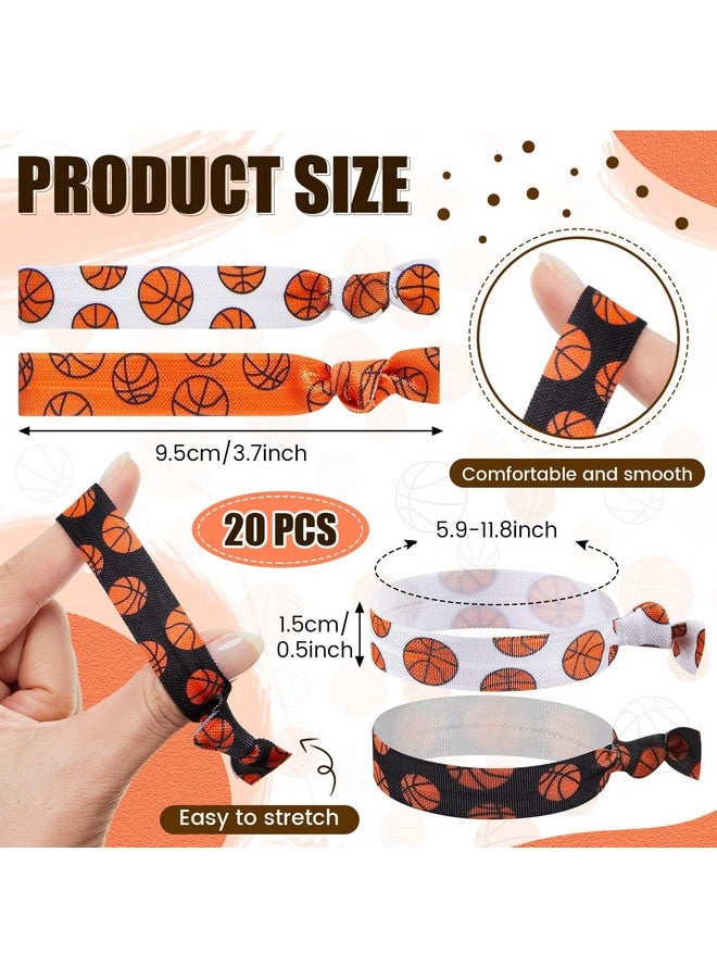 Hanaive 20 Pcs Basketball Hair Ties Girls Basketball Gifts Elastic Ponytail Holders No Crease Ribbon Hair Bands for Women, Player, and Coaches, 10 Styles - Image 3