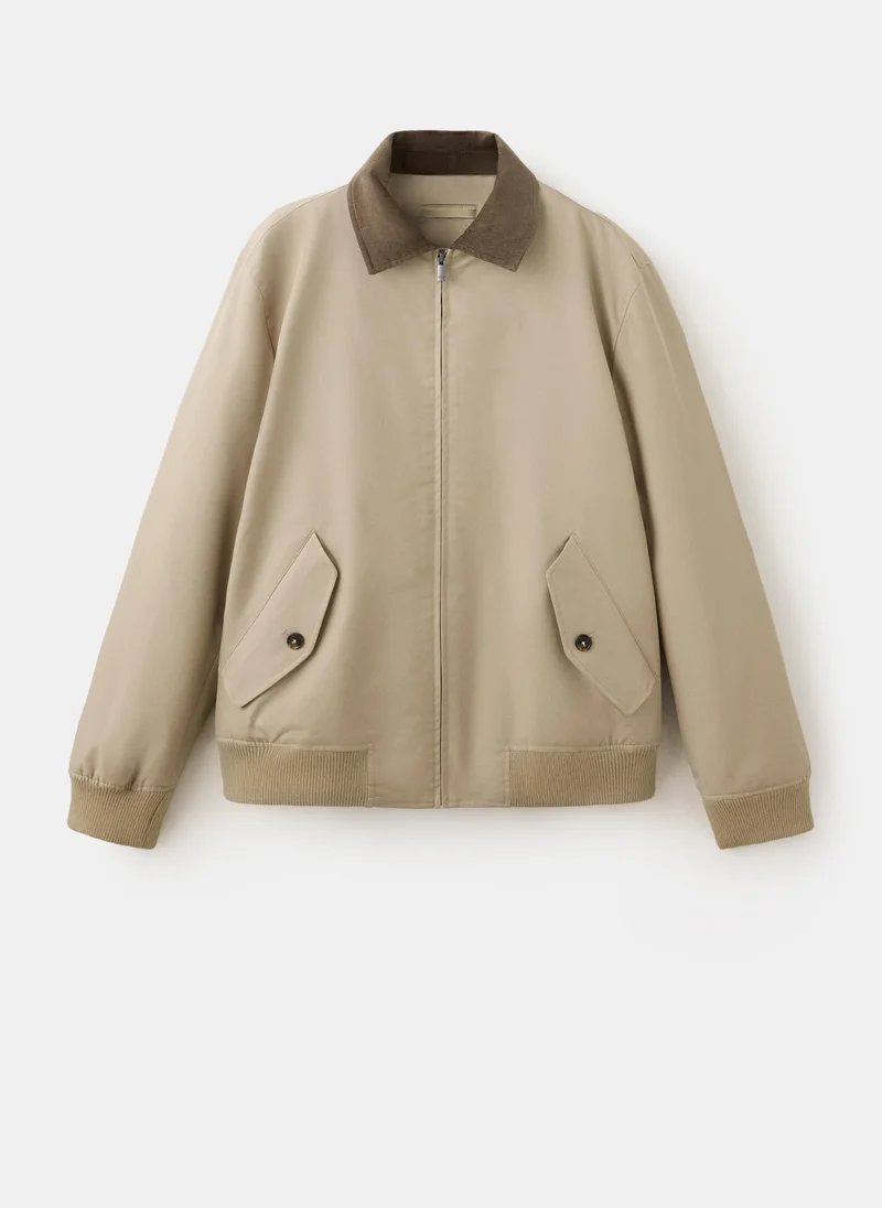 Mango Man 07-ARENA Water-Repellent Cotton Blend Jacket for Men | Best Price UAE