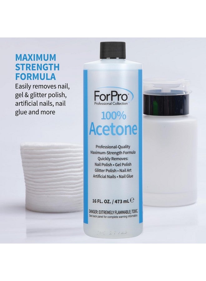 فوربرو بروفيشنال كوليكشن مزيل طلاء أظافر احترافي من الأسيتون النقي بنسبة 100% للأظافر الاصطناعية الطبيعية والأظافر المنحوتة، يزيل طلاء الأظافر الجل وغراء الأظافر وبريقها 16 أونصة سائلة. أوز. - Image 4