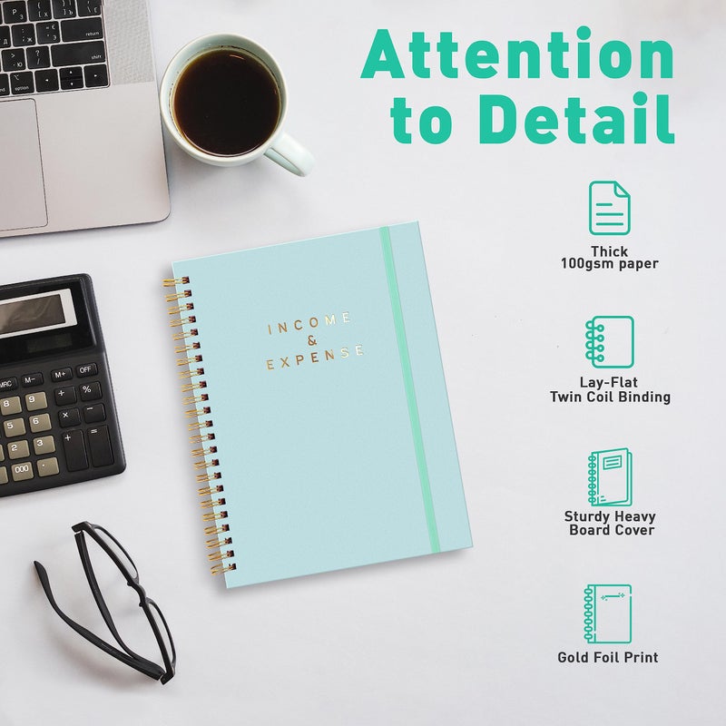 Sweetzer & Orange S&O Income and Expense Tracker Notebook for Better Money Management - Bookkeeping Record Book - Income and Expense Log Book Small Business - Ledger Books for Bookkeeping - 104 Pages, 6.4â€ x 8.4â€ - Image 3