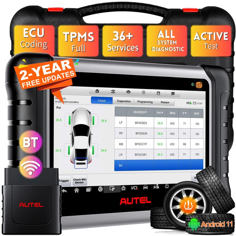 Autel MaxiPRO MP808ZTS Scanner 2Year Free Updates  New ECU Coding Scan Tool with TPMS Relearn Rest Programming Upgraded of MP808BT PRO MP808BT Active Test 36Service Full System Diagnose