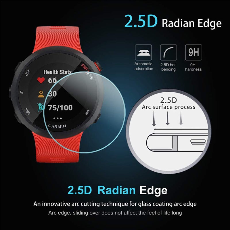Suoman 4-Pack for Garmin Forerunner 55/45 / 45S Screen Protector, [Anti-Scratch] 2.5D 9H Hardness Ultra-Thin Tempered Glass Screen Protective Film - Image 5