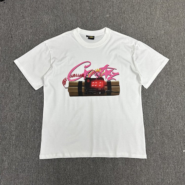 Series Bomb Printed Short-Sleeved Street High Street Style Casual Hip-Hop Half-Sleeved Tops For Men And Women - Image 2