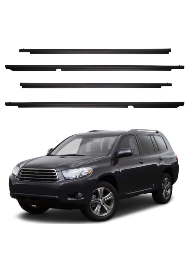 Dasbecan Weatherstrip Window Seal Car Window Moulding Trim 4pcs Compatible with Toyota Highland 2008 2009 2010 Replaces# 75720-0E030 75710-0E030 75740-0E030 75730-0E030 - Image 1