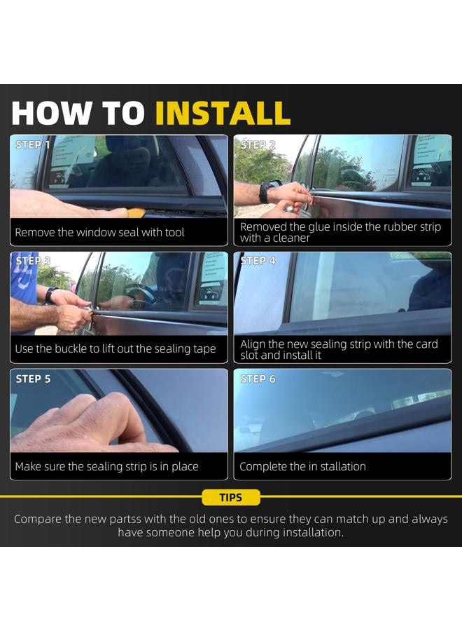 Dasbecan Weatherstrip Window Seal Car Window Moulding Trim 4pcs Compatible with Toyota Highland 2008 2009 2010 Replaces# 75720-0E030 75710-0E030 75740-0E030 75730-0E030 - Image 5