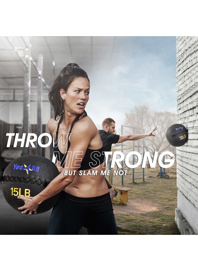 Yes4All 20 lb Wall Ball - Soft Medicine Ball/Wall Medicine Ball For Full Body Dynamic Exercises, Black - Image 5