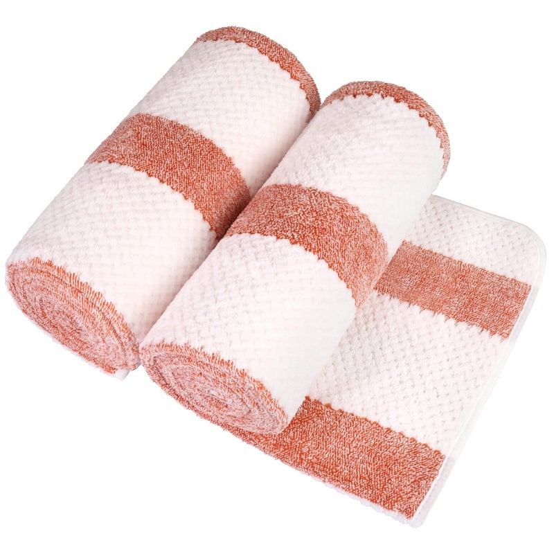 جي ام ال مناشف حمام الألياف الدقيقة jml من منشفة حمام 2 حزمة (30 "" × 60 "") ناعمة كبيرة فائقة الاستخدام والتجفيف السريع متعددة الأغراض للرياضة اللياقة البدنية اليوغا الشريط البرتقالي - Image 2