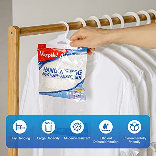 Vacplus Moisture Absorbers Packets, Fragrance Free 15 Pack, Humidity Packs, Dessicant Packets, Hanging Closet Dehumidifier Bags, Odor Eliminator for Bathroom 9.8OZ - Image 5