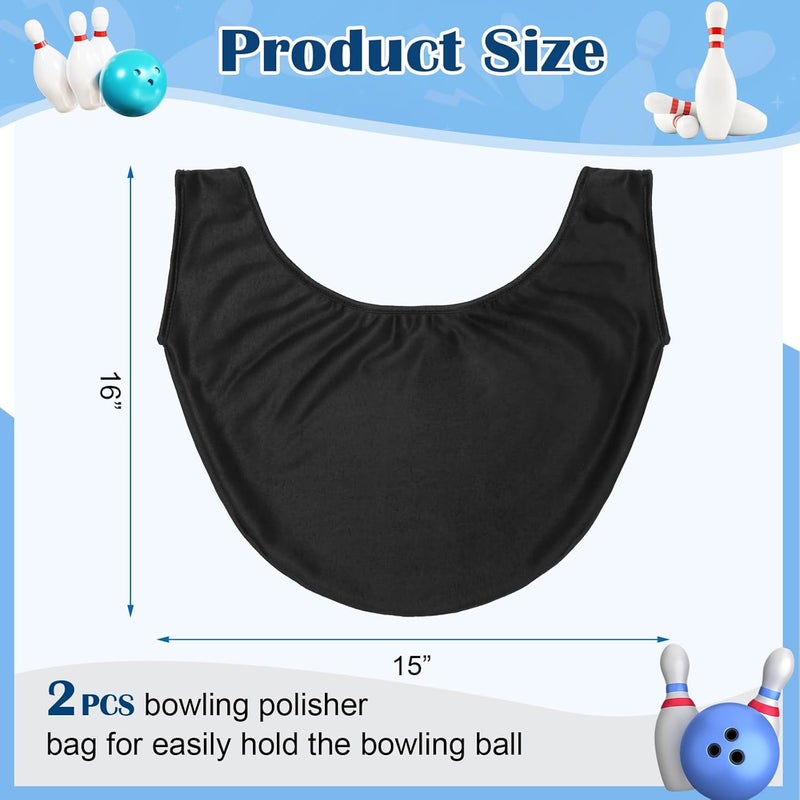 COITEK Bowling Seesaw Bag 2 Pack, Bowling Polisher Bag Carrier Ball Cleaner Holder, Black, 15' X 16' - Image 3
