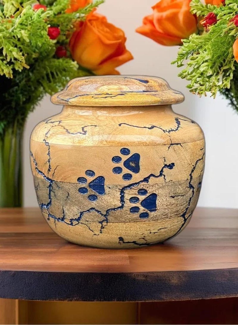 GGOOT Wooden Urn for Dog Wooden Pet urn Cremation Urn for pet Urns for Dogs Ashes Wooden Pet Urn Box Small Wooden urn (Keepsake (20 LBS), Paw Tribute Urn) - Image 3