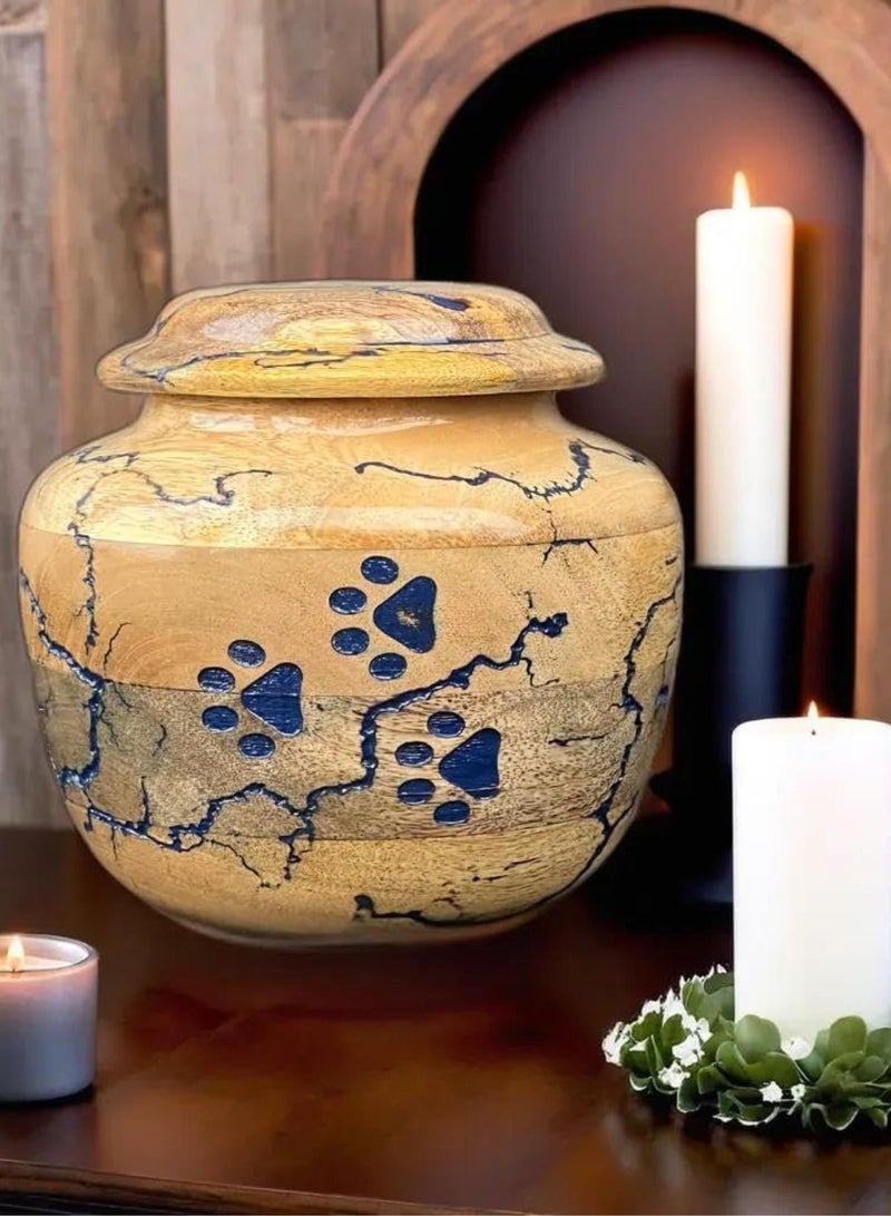 GGOOT Wooden Urn for Dog Wooden Pet urn Cremation Urn for pet Urns for Dogs Ashes Wooden Pet Urn Box Small Wooden urn (Keepsake (20 LBS), Paw Tribute Urn) - Image 5
