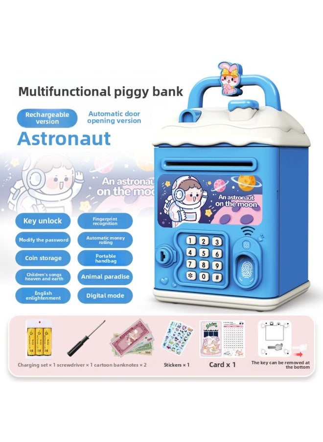 Generic - The Children's Girl's Kulomi Piggy Bank Can Be Accessed Only In And Out Of The Boy's Savings Password Box.-Color:Astronaut [key Unlocking⭐Password Fingerprint⭐Automatic Door Opening] Fast Charging Model - Image 1