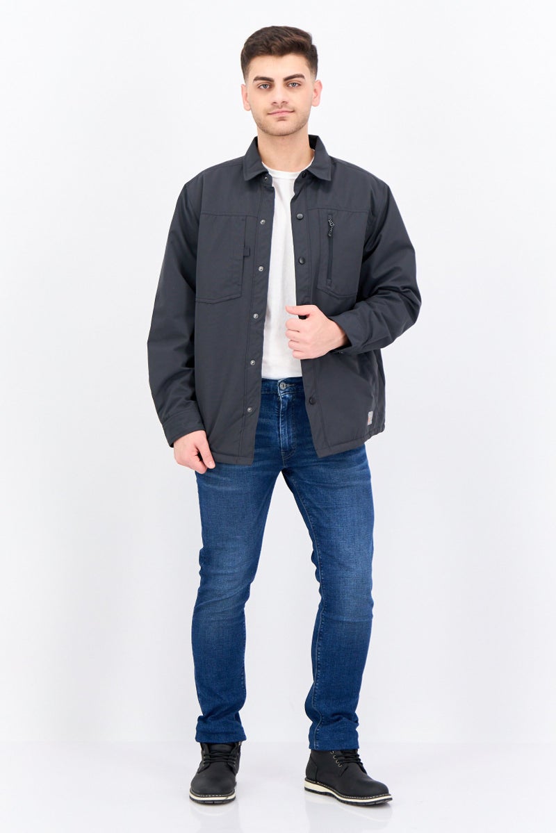 Free Country Men Brand Logo Jacket Shirt, Dark Grey - Image 4