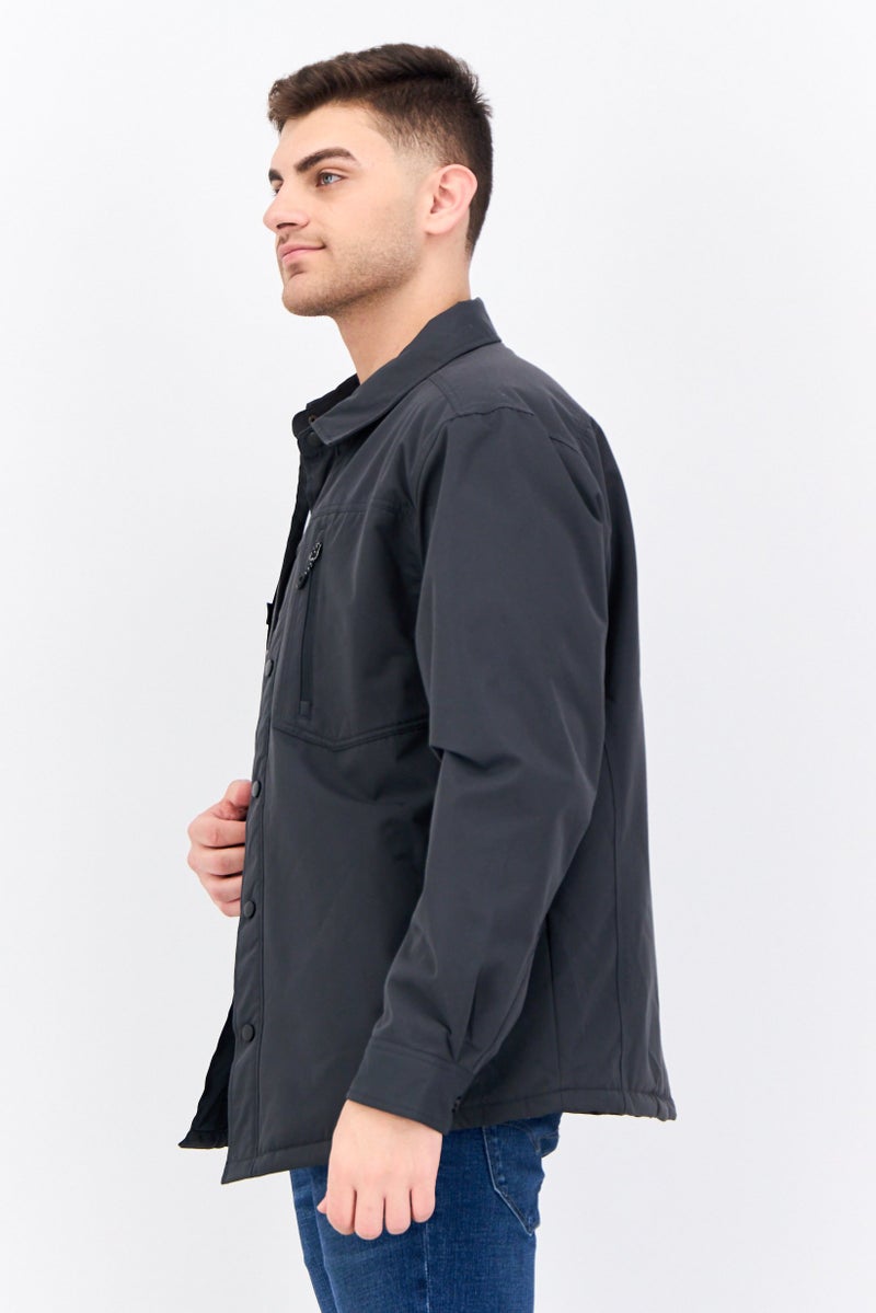 Free Country Men Brand Logo Jacket Shirt, Dark Grey - Image 3