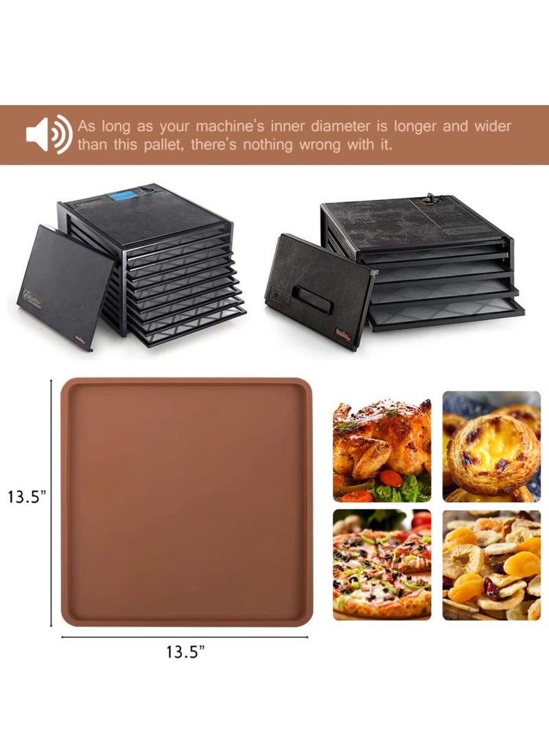 4 Pcs Silicone Dehydrator Sheets with Edge for 14" x 14" Trays, Non-stick Silicone Tray Liner for Excalibur Dehydrator, Reusable Dehydrator Mats Square Dryer for Jerky, Fruit, Meat, Herbs, Crackers - Image 3