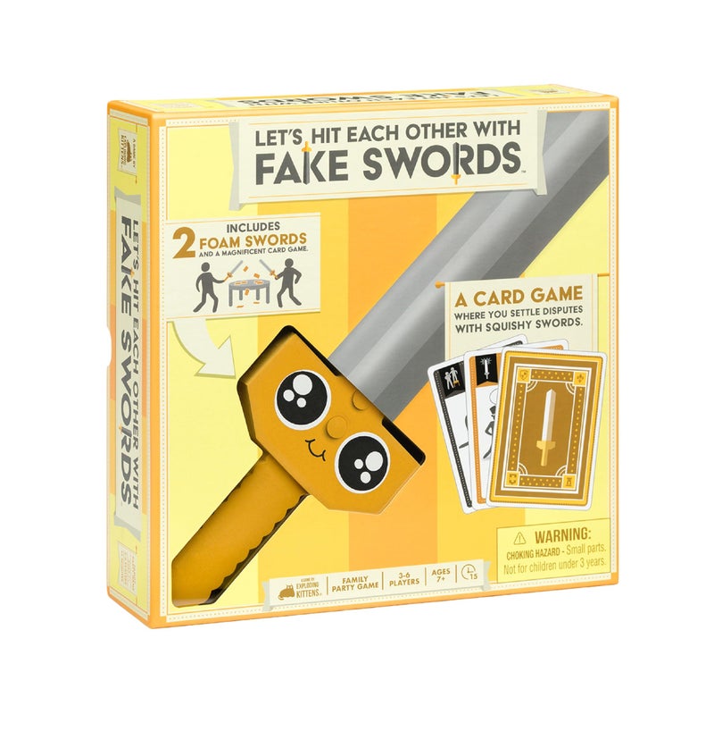 Exploding Kittens Let's Hit Each Other with Fake Swords 3-6 Players - Ages 7+ - 15 Minutes to Play - A Sword Fighting Card Game - Party Game, Family Game Night, Kid and Adult Card Game - Image 1