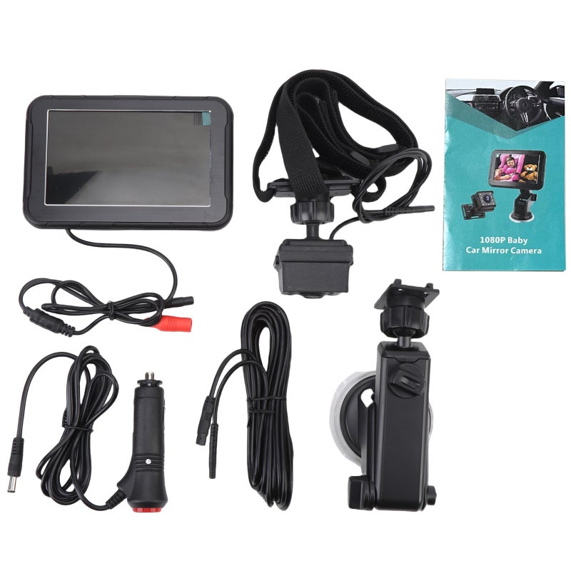 Baby Car Camera: 5-Inch HD 1080P Screen, 360° Rotation 150° Wide Angle - Upgraded Night Vision, Quick Installation Car Baby Monitor for Parent Driving Safety, Rear Seat Infant Monitoring - Image 1