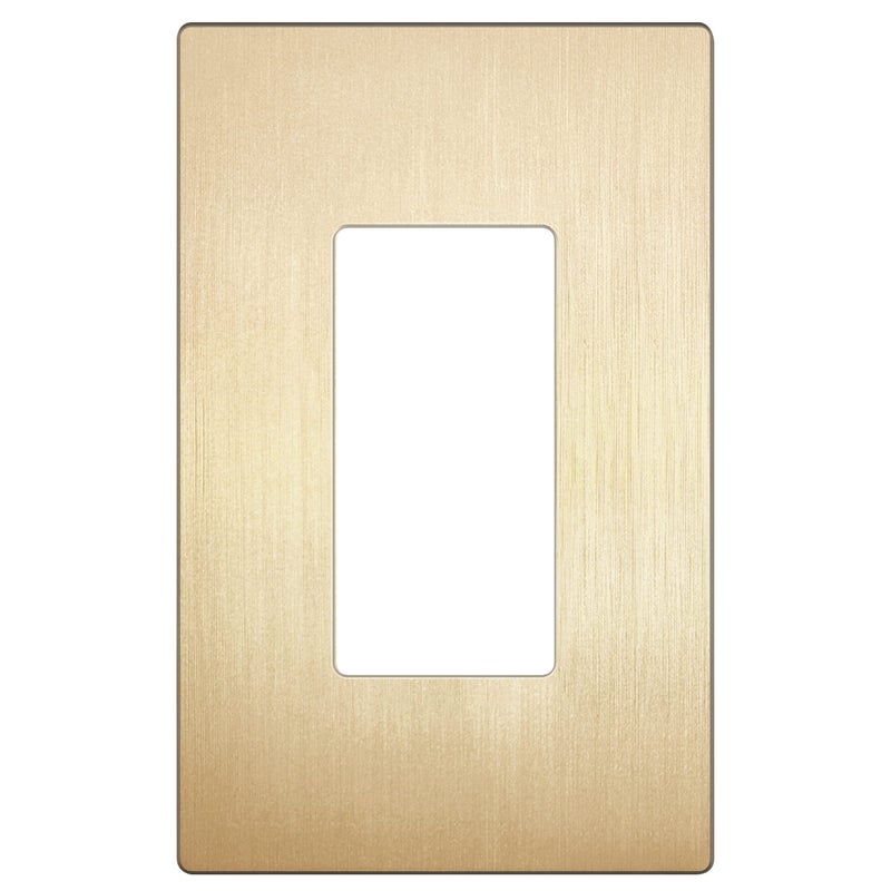 LIDER Brushed Finish Decorator Switch Cover Screwless Wall Plate MidSize 1Gang 488 x 311 Unbreakable Polycarbonate Thermoplastic UL Listed LSWP31MBGD Brushed Gold