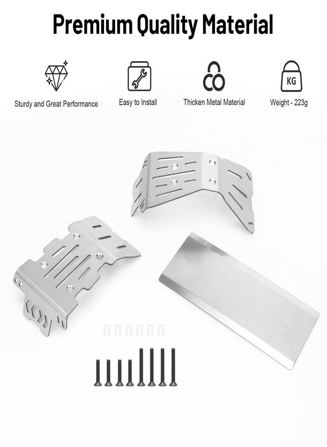 daitoku RC Car Skid Plate Set, daitoku Stainless Steel Chassis Armor RC Chassis Front & Rear Protector for Arrma 1/10 Gorgon 2WD - Image 2