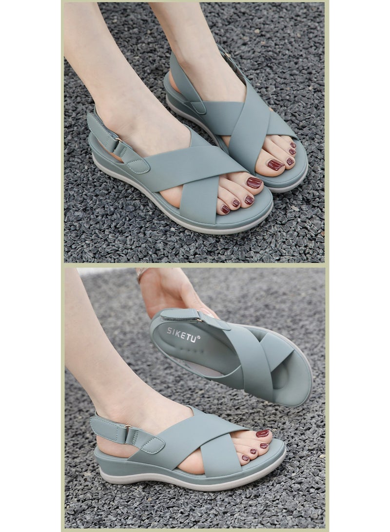 NIBEMINENT Summer Sweet Sandals For Women Fashionable Atmospheric Casual Breathable Comfortable Large-Sized Thick-Soled Shoes Beach Sandals  - Image 2