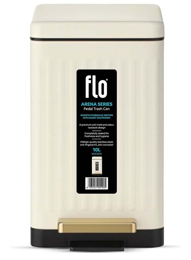 سلة مهملات - أرينا أبيض حليبي 10 لتر