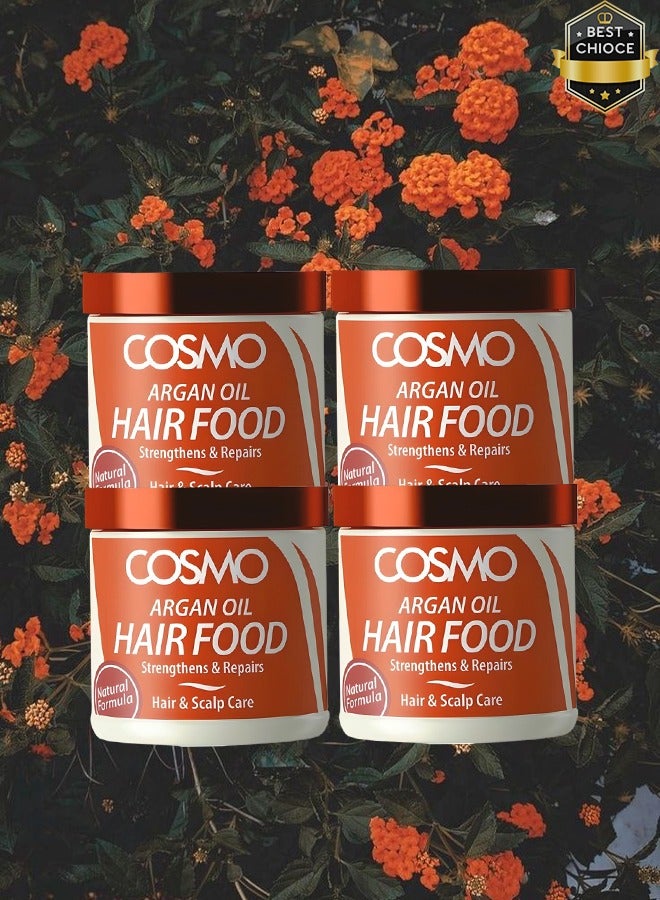 COSMO 4 Pieces Argan Oil Hair Food Strengthens & Repairs Hair & Scalp Care 170 Grams  - Image 1