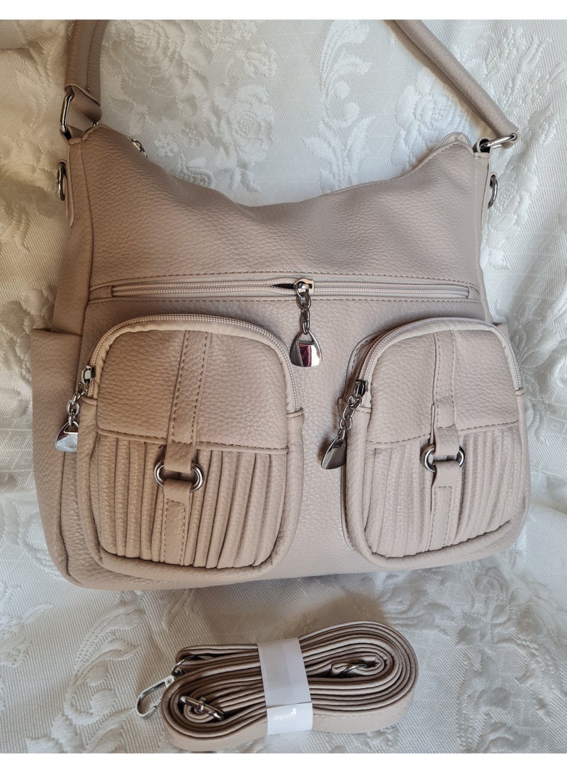 Women’s Faux Leather Shoulder Bag with Multiple Pockets – Elegant and Practical for Daily Use and Students - Image 5