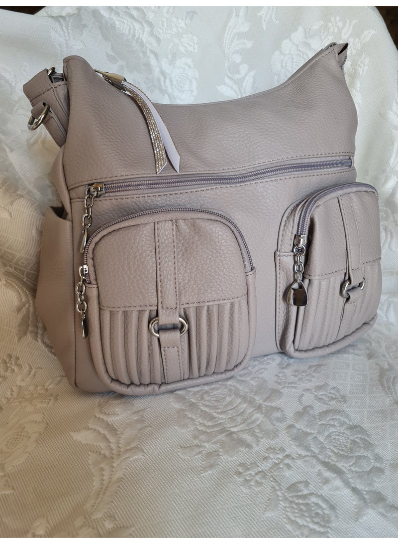 Women’s Faux Leather Shoulder Bag with Multiple Pockets – Elegant and Practical for Daily Use and Students - Image 4