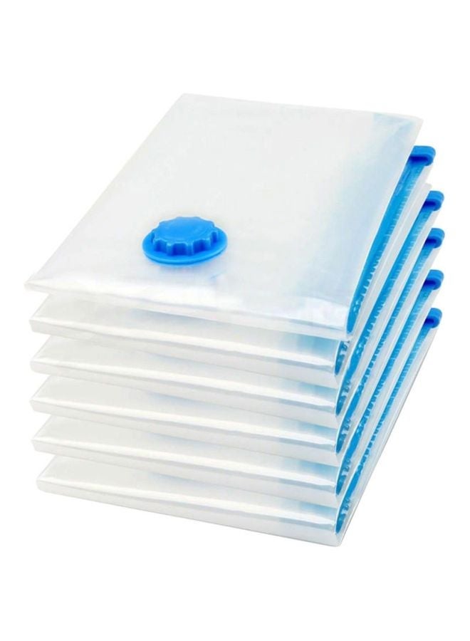 7-Piece Vacuum Storage Bag with Suction Pump Set, Clear/Blue/Yellow, 70x100cm - Image 2