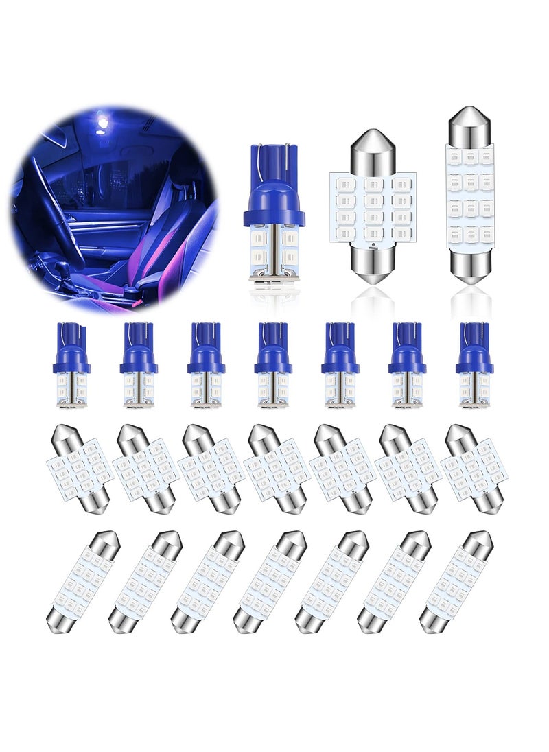 SYOSI LED Car Bulb Kit, 24 Pack Blue T10 31 mm 42 mm Dome Light, Festoon Interior Lights, Used for Car Interior Lights, Indoor Map Dome Lights, Trunk Lights, License Lights  - Image 1