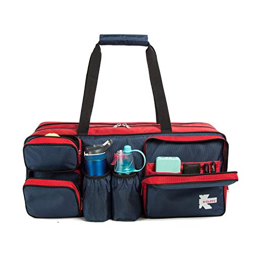 K-Cliffs Tennis Racket Bag | Deluxe Ballistic Nylon Travel Tournament Duffel | Shoe Compartment Red Blue Black - Image 2