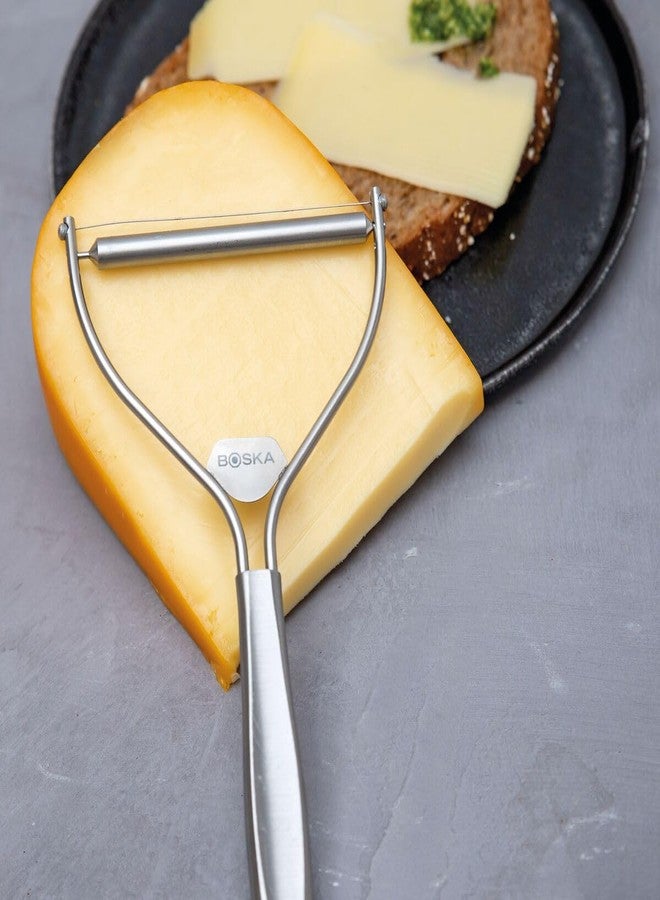 بوسكا قطاعة جبن بوسكا بسلك - موناكو لجميع أنواع الجبن - قطاعة جبن يدوية - للطبخ في المطبخ - فضي غير لاصق - 3 أسلاك بديلة - آمنة للغسل في غسالة الصحون - Image 3