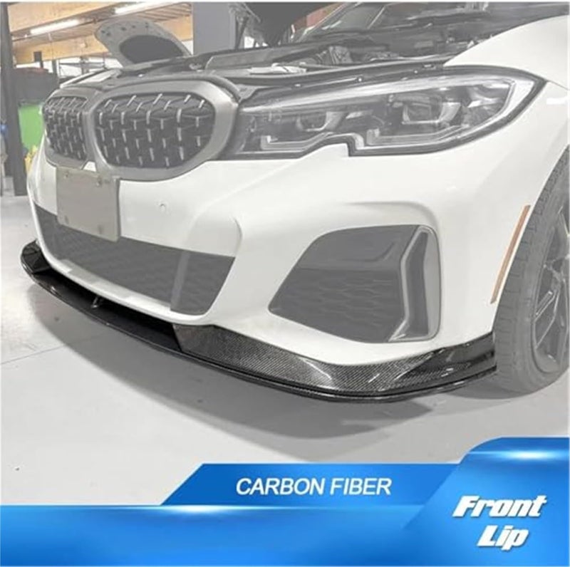 DEMULAX Carbon Fiber Front Bumper Lip Spoiler for BMW G20 3 Series - Image 2