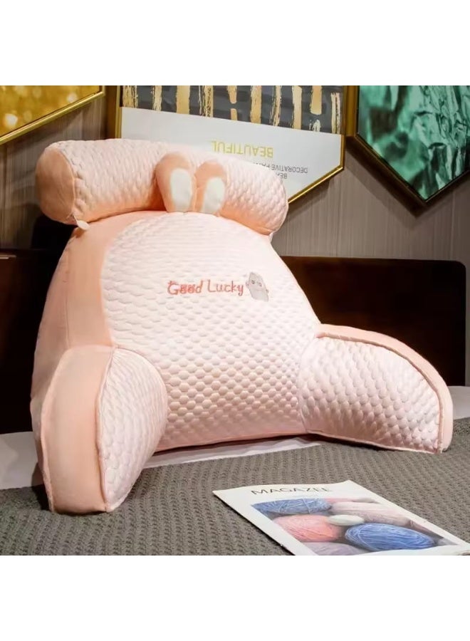 Cute Cartoon Back Support Pillow – Soft Plush Reading & Bed Rest Cushion with Armrests - Image 2