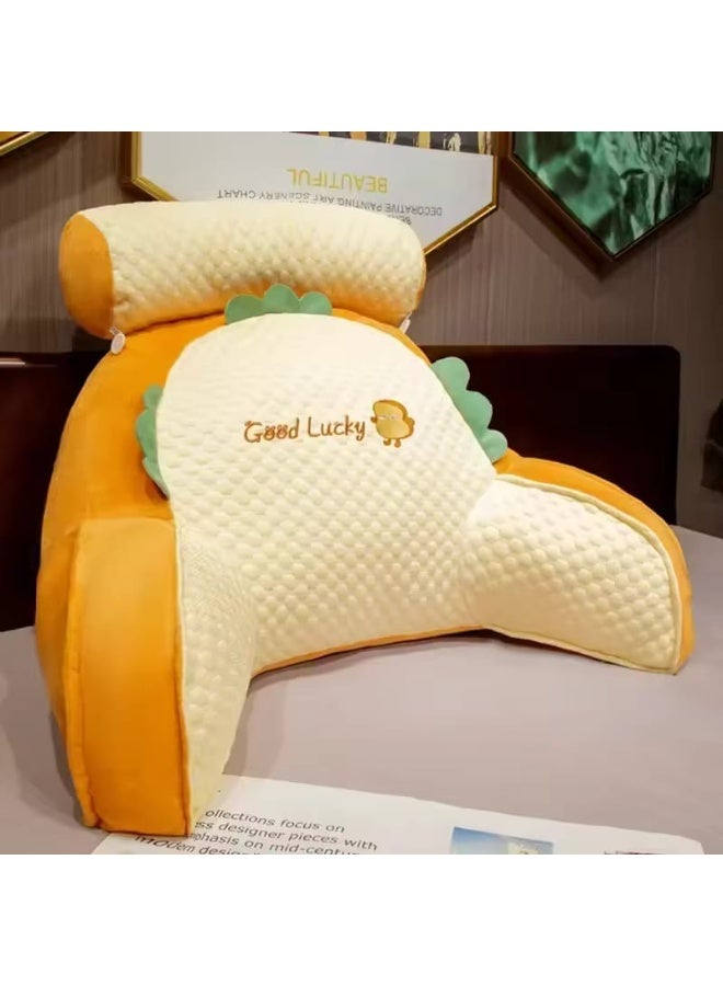 Cute Cartoon Back Support Pillow – Soft Plush Reading & Bed Rest Cushion with Armrests - Image 3
