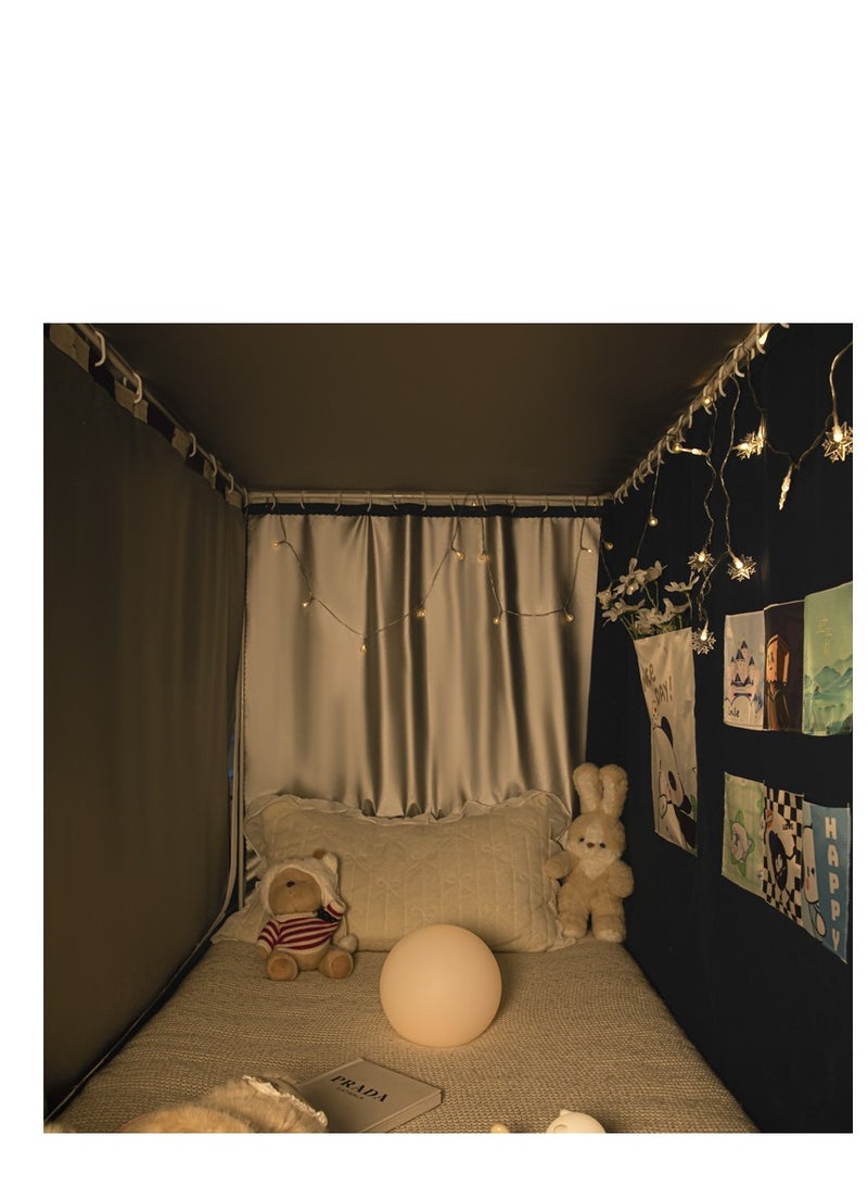 Y&D Bed Canopy Tents Curtain Blackout Curtain Single Bed Tent Curtain Student Shading Cloth Bed Canopy Mosquito Net Student Sleep Privacy Protection - Image 2