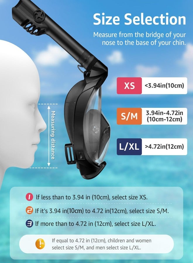 W WSTOO Full Face Snorkel Mask Adults,Suitable for Beginners Dry Top Snorkeling Gear,Can Your Mouth or Nose to Breathe,180 Degrees Panoramic View,Anti-Fog Anti-Leak,Summer Travel and Vacationing Gifts - Image 5