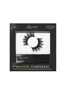 Lilly Lashes Click Magnetic Starter Kit, Magnetic Eyelashes and Lash Glue, False Lashes with Magnetic Liquid Eyeliner, Natural & Self Adhesive Eyelashes for Wispy Lashes, Lash Extension Kit