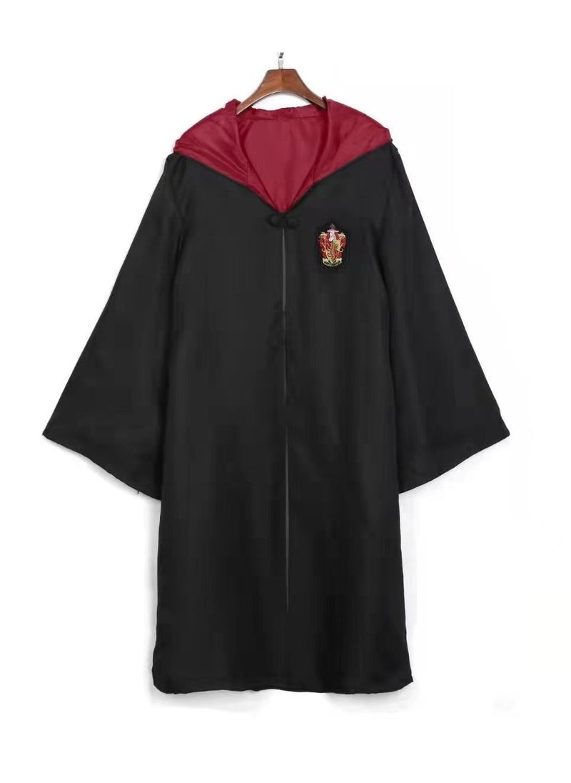 Generic - Harry Potter Robe Costume Cosplay Set,Hogwarts Wizarding World Costume Robes for Kids & Adults,Dress Up Accessory Include with Striped Tie,Glasses Frame,Wizard Hat,Magic Wand,Pendant(M) - Image 1