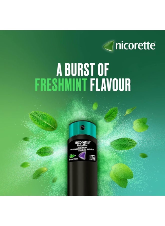 نيكوريت **Nicorette Quickmist Mouth Spray, Freshmint - 2 x 150 Sprays**  **بخاخ نيكوريت كويك ميست للفم، بنكهة النعناع المنعش – عبوتان × 150 بخة** - Image 2