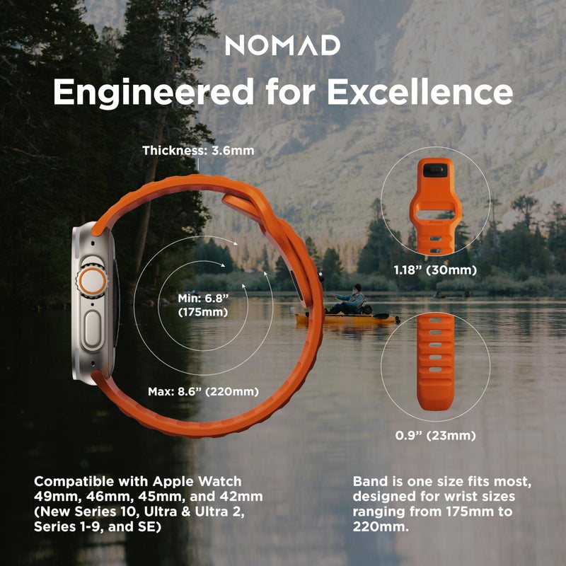 NOMAD سوار نوماد الرياضي - 45 مم | سوار أبل ووتش ألترا 2 باللون البرتقالي - Image 2