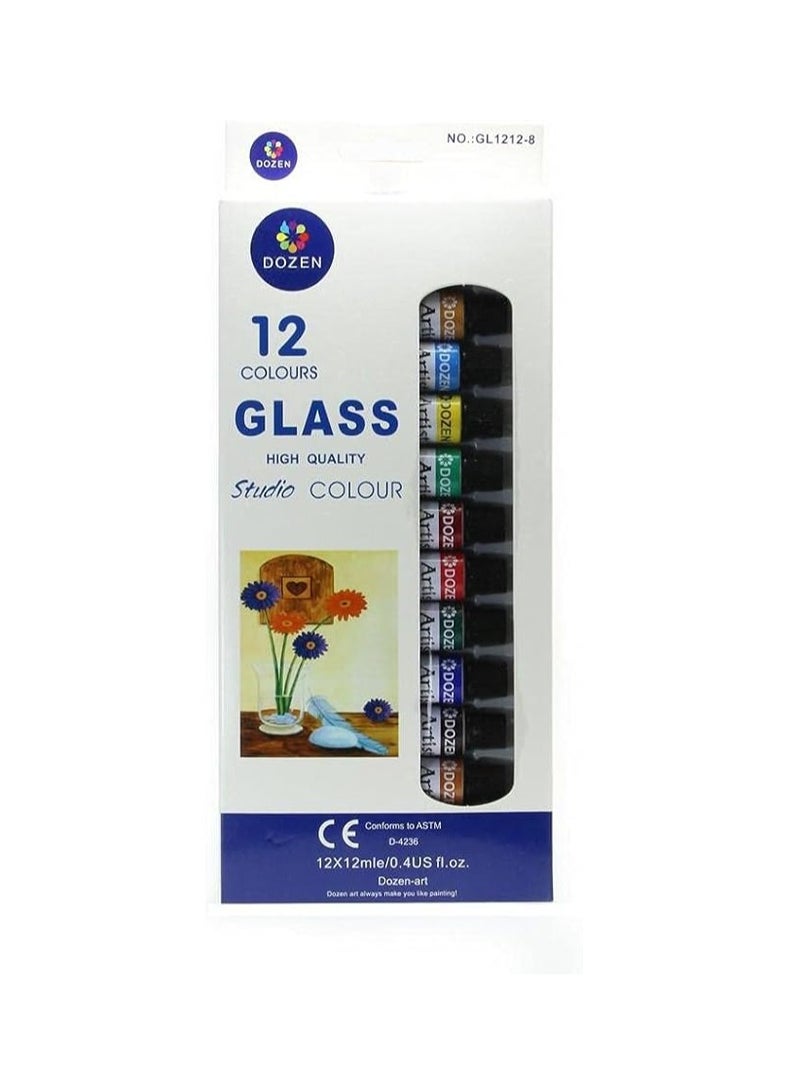 Dozen Glass Colors Studio 12 x 12 ml - Image 1