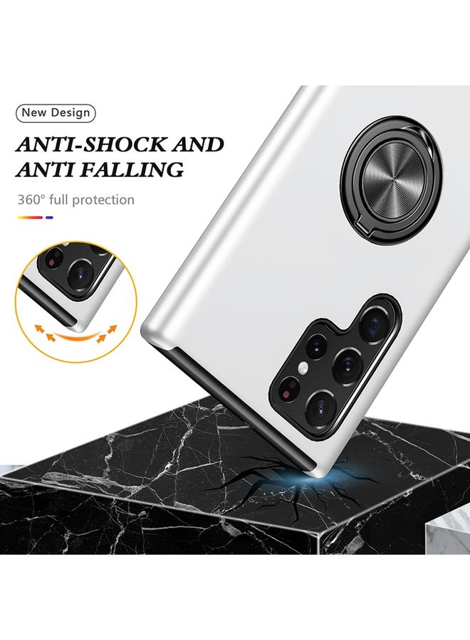 erorex Case For Samsung Galaxy S23 Ultra 5G PC + TPU Magnetic Phone Case with Invisible Ring Holder - Image 4