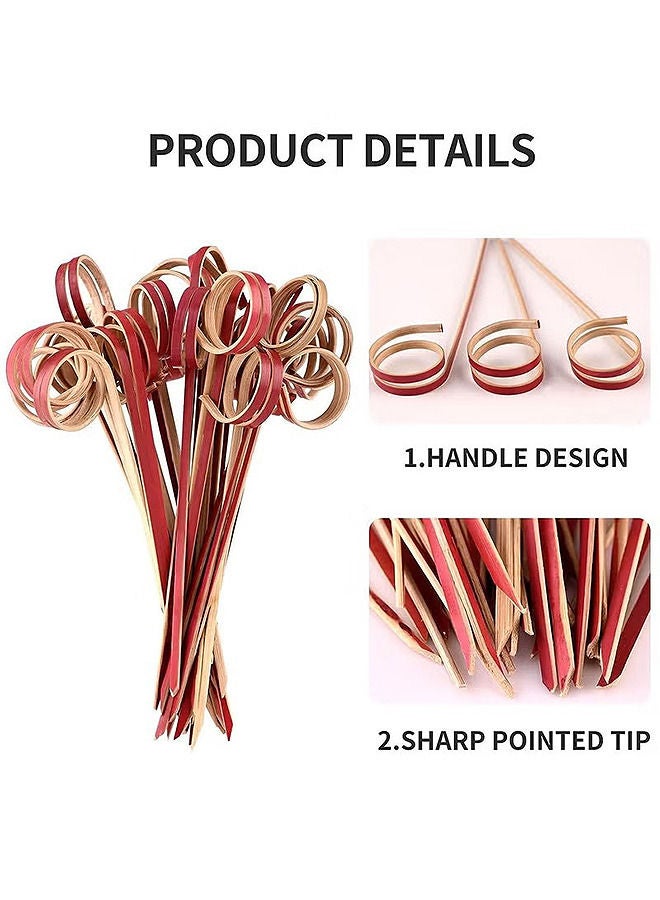 Depend 100 PCS Cocktail Stick Bamboo Fruit Sticks Wooden Toothpicks (12cm) For Party Tapas Nibbles Canapes Appetiser Fruit Skewer BBQ Sandwich Bento Accessory Pick Food - Image 2