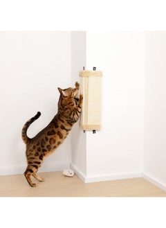 Navaris Corner Wall Cat Scratcher (Set Of 2)  Wall Mounted Sisal Scratching Pad For Cats  Vertical Corner Mount Scratch Panel Protector For Walls  - Image 2