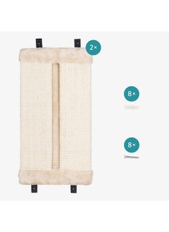 Navaris Corner Wall Cat Scratcher (Set Of 2)  Wall Mounted Sisal Scratching Pad For Cats  Vertical Corner Mount Scratch Panel Protector For Walls  - Image 4