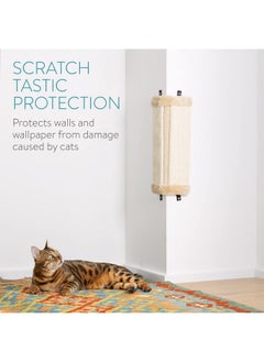 Navaris Corner Wall Cat Scratcher (Set Of 2)  Wall Mounted Sisal Scratching Pad For Cats  Vertical Corner Mount Scratch Panel Protector For Walls  - Image 3