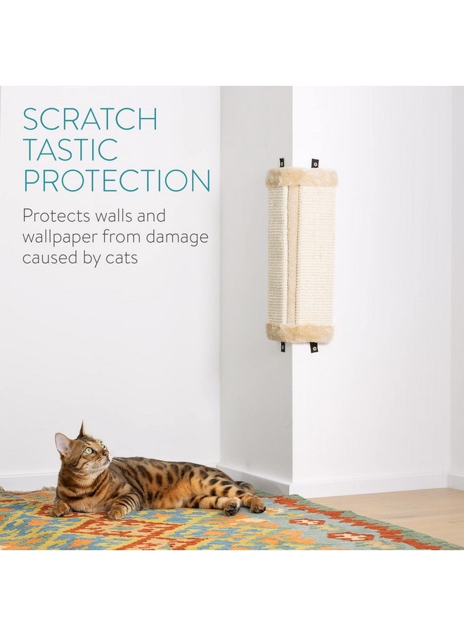 Navaris - Corner Wall Cat Scratcher (Set Of 2)  Wall Mounted Sisal Scratching Pad For Cats  Vertical Corner Mount Scratch Panel Protector For Walls - Image 1