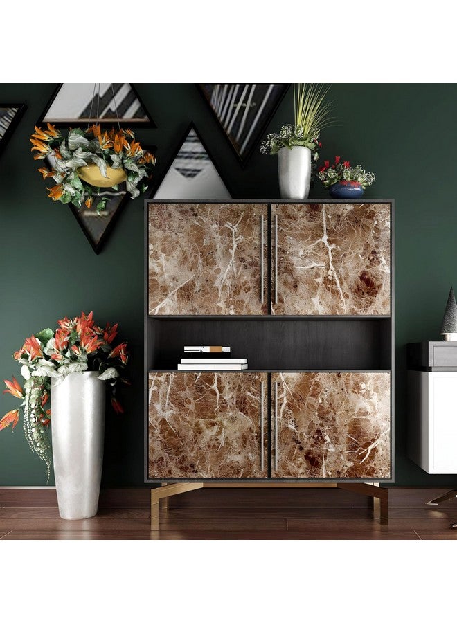 JRM Vinyl Marble Wallpaper Peel and Stick Waterproof Wallpaper for Home Kitchen Countertop Cabinet Furniture Oil Proof Kitchen Stickers (1, Dark Brown 60X200) - Image 3