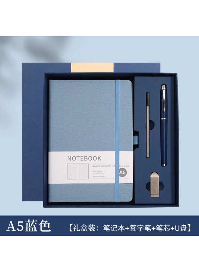 Real Notebook Customized Business Hard Cover Simple Thick Office Strap Diary Stationery Notepad - Image 1